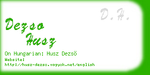 dezso husz business card